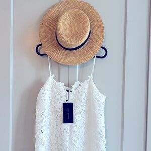Zara White Midi Sundress with Spaghetti Straps